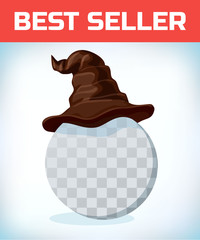 witch hat. Wizard cone. Masquerade costume headdress. Carnival or Halloween mask. Cartoon Vector illustration