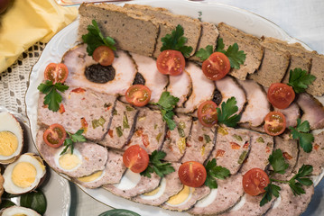 easter traditional polish dishes. Easter table setting decoration 