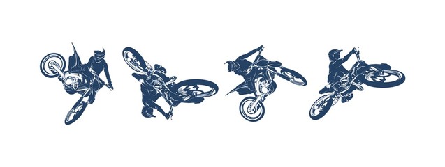 Motocross Jump Logo Vector, Motocross Freestyle silhouette