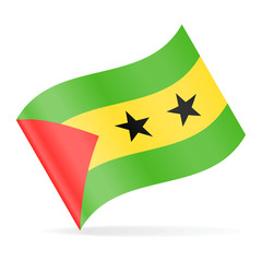 Sao Tome and Principe Flag Vector Waving Icon