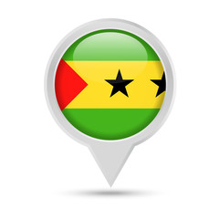 Fototapeta premium Sao Tome and Principe Flag Round Pin Vector Icon