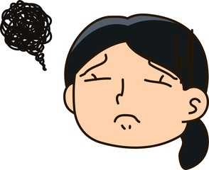 Job Hunting female Student Face,disappointed