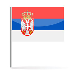 Serbia Flag Pin Vector Icon