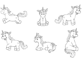 cute unicorn coloring page collection