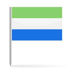 Sierra Leone Flag Pin Vector Icon