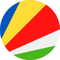 Naklejka premium Seychelles Flag Vector Round Flat Icon