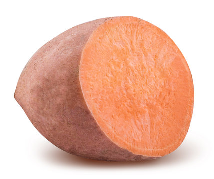 Sweet potato isolated with shadow on white background