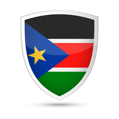 South Sudan Flag Vector Shield Icon