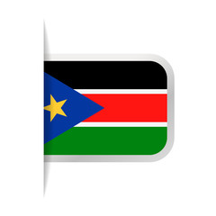 South Sudan Flag Vector Bookmark Icon