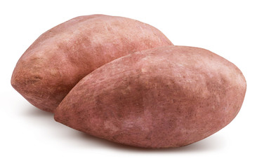 Sweet potato isolated with shadow on white background