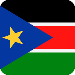South Sudan Flag Vector Square Flat Icon
