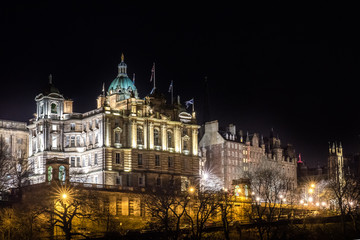 Fototapeta na wymiar EDINBURGH,24 March 2018 - Night view of Edinburgh city in Scotland.