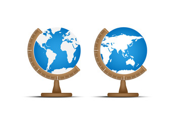 World atlas with angle stand fixture. Vector EPS10