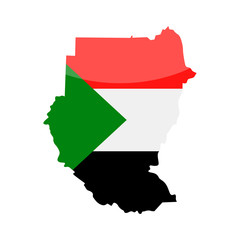 Sudan Flag Country Contour Vector Icon