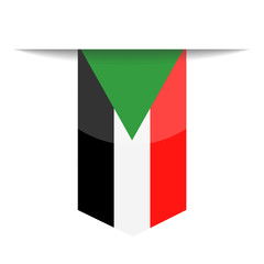 Sudan Flag Vector Bookmark Icon