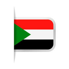 Sudan Flag Vector Bookmark Icon