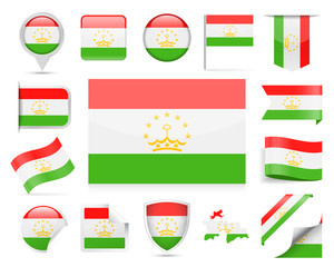 Tajikistan Flag Vector Set