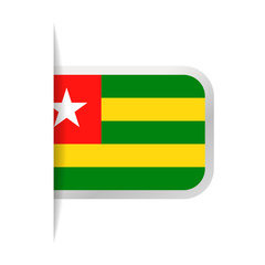 Togo Flag Vector Bookmark Icon