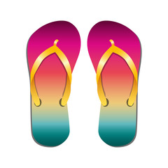 beach flip flops icon vector illustration design