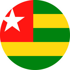 Fototapeta premium Togo Flag Vector Round Flat Icon