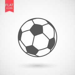 Fototapeta premium Soccer ball icon. Flat vector illustration in grey on white background. Element of popular soccer football icon. Premium quality graphic design. Sign, symbol