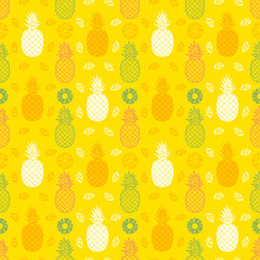 Pineapple fruits seamless pattern background vector format