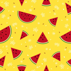 Colorful fresh watermelon fruits seamless pattern background vector format