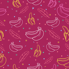 Banana fruit seamless summer pattern background vector format