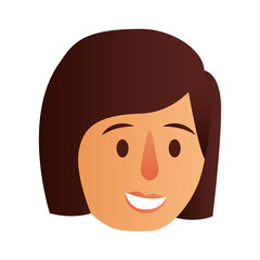 happy woman face character vector illustration design