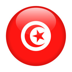 Fototapeta premium Tunisia Flag Vector Round Icon