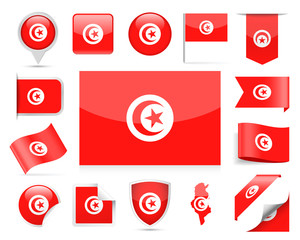 Tunisia Flag Vector Set