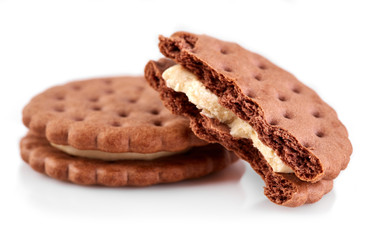 dark chocolate biscuits with a light filling.