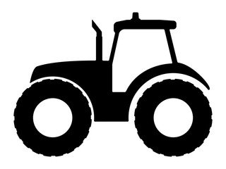 Tractor silhouette on a white background.