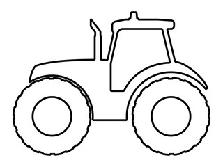 Tractor silhouette on a white background.
