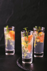Gin bitter lemon with thyme and grapefruit.