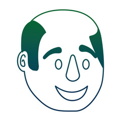 head man face character vector illustration design