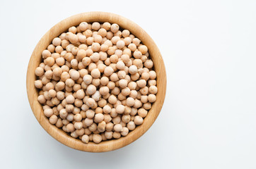 dry raw chickpeas in a bowl