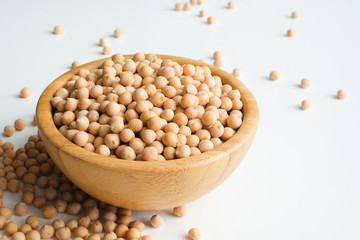 dry raw chickpeas in a bowl