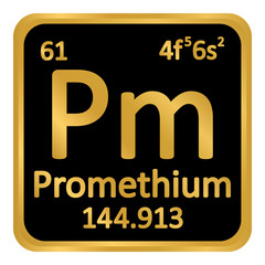 Periodic table element promethium icon.