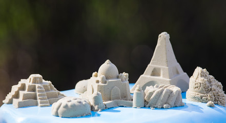 Buildings from white sand