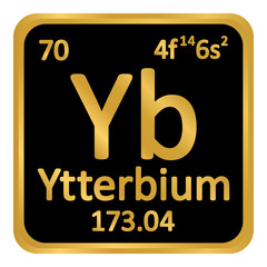 Periodic table element ytterbium icon.