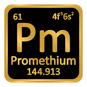 Periodic table element promethium icon.