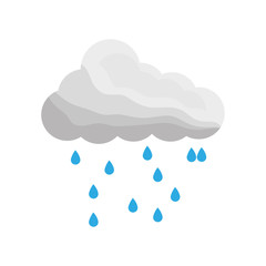 cloud weather climate with rain drops vector illustration design