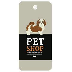 Poster Pet Shop Design label Shih Tzu Geometric style