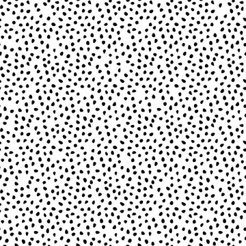 Seamless background with random black elements. Abstract ornament. Dotted abstract pattern
