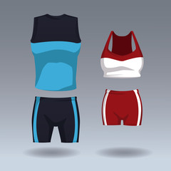 Set of sport wear for male and female vector illustration graphic design