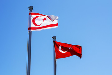 Turkey and North Cyprus flags