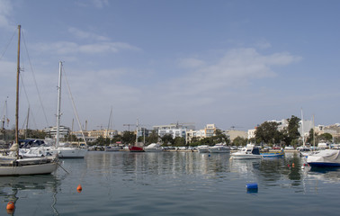 Fototapeta na wymiar Malta view of Gzira town from Manoel Island