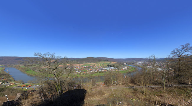  river main with village of Freuden and Collenberg