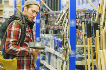 Man in a hardware store